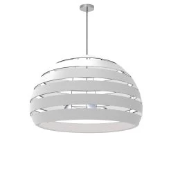 Dainolite Hula 4 Light 25 In Polished Chrome Incandescent Chandelier With White Shade