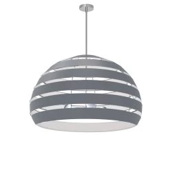 Dainolite Hula 4 Light 25 In Polished Chrome Incandescent Chandelier With Grey Shade