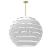 Dainolite Hula 4 Light 30 In Aged Brass Incandescent Chandelier With White Shade
