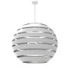 Dainolite Hula 4 Light 30 In Matte White Incandescent Chandelier With White And Silver Shade