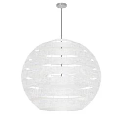 Dainolite Hula 4 Light 30 In Polished Chrome Incandescent Chandelier With White And Clear Shade