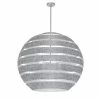 Dainolite Hula 4 Light 30 In Polished Chrome Incandescent Chandelier With Grey And Clear Shade