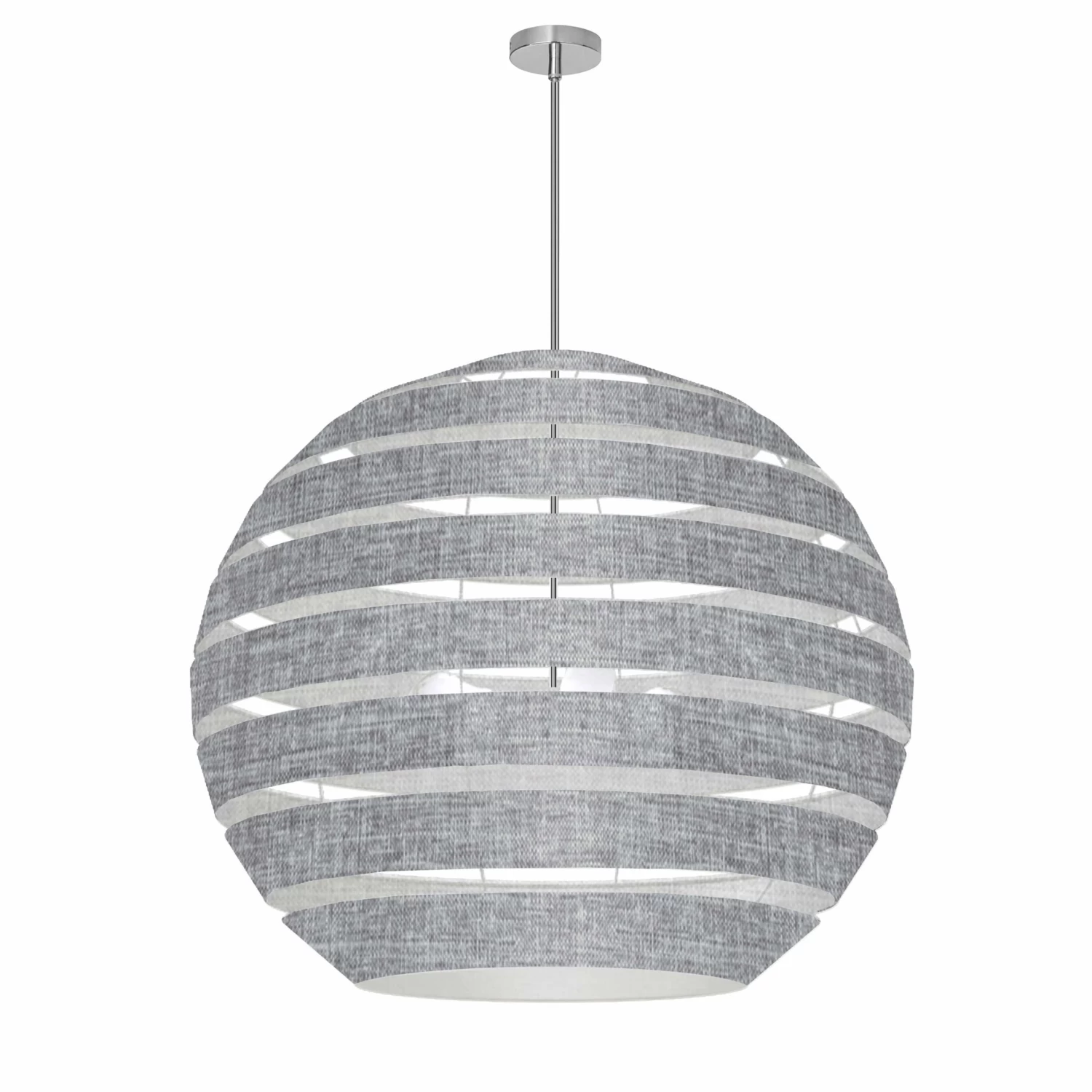 Dainolite Hula 4 Light 30 In Polished Chrome Incandescent Chandelier With Grey And Clear Shade