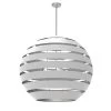 Dainolite Hula 4 Light 30 In Polished Chrome Incandescent Chandelier With White And Silver Shade