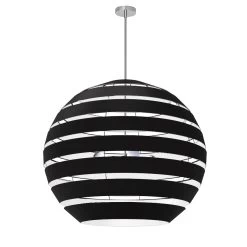 Dainolite 4 Light Polished Chrome Chandelier With Black Shade
