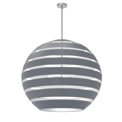 Dainolite Hula 4 Light 30 In Polished Chrome Incandescent Chandelier With Grey Shade