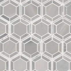 MSI Backsplash And Wall Tile Hexagono Grigio Polished Marble Tile 10mm
