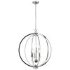 Dainolite 6 Light Chandelier With Crystal Studded Banding, Polished Chrome Finish