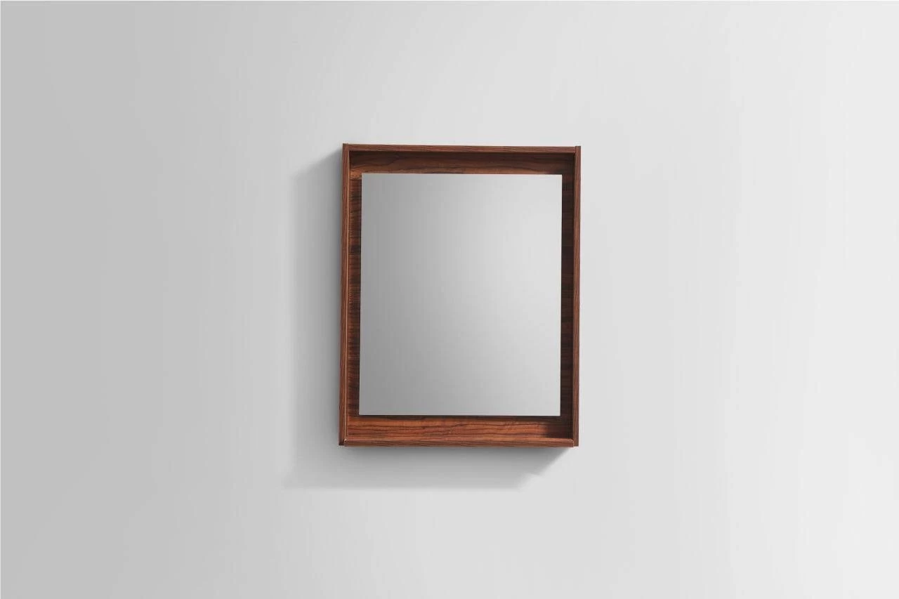 Kube Bath 24" Wide Bathroom Mirror With Shelf – Walnut - Image 2