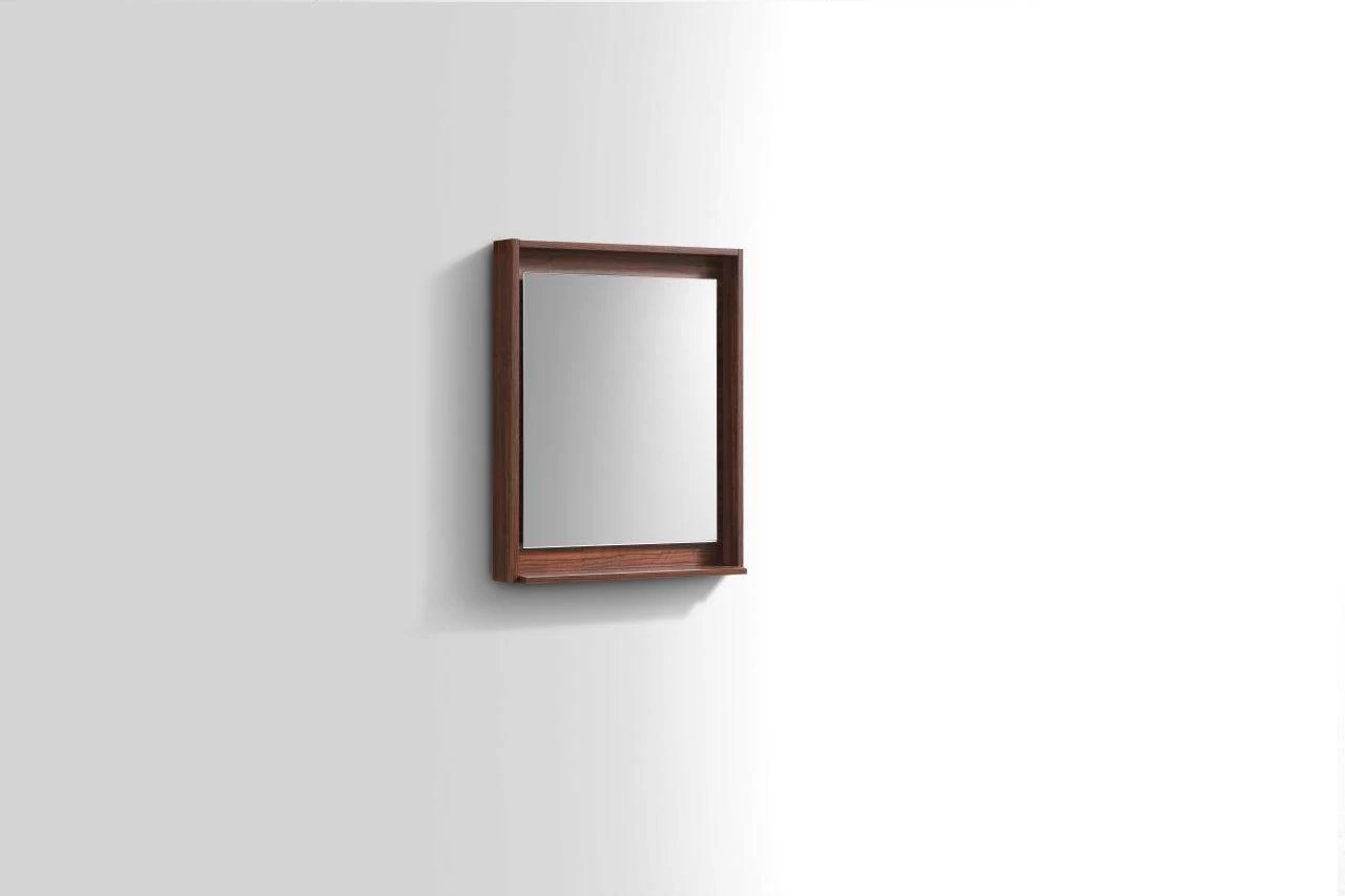 Kube Bath 24" Wide Bathroom Mirror With Shelf – Walnut - Image 3