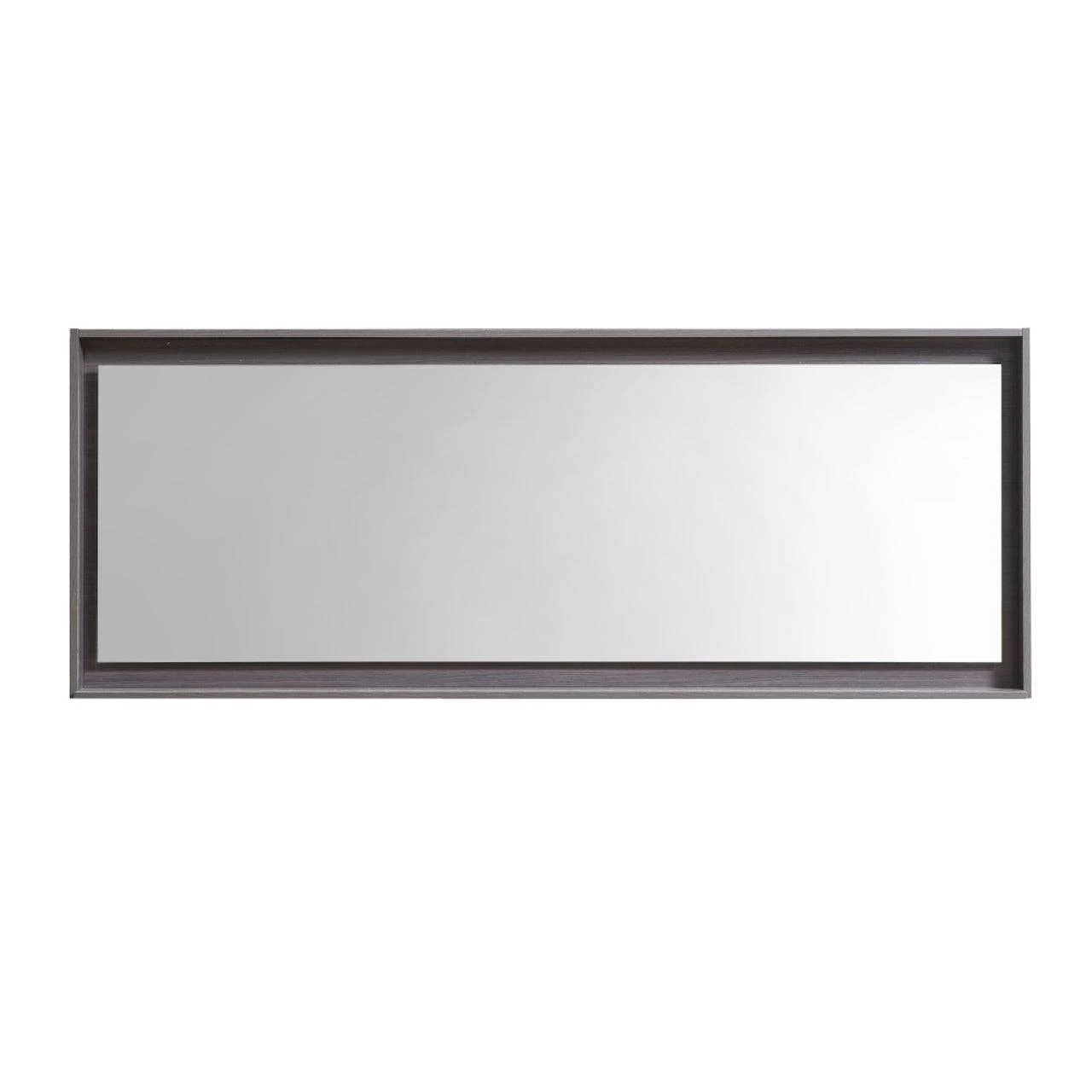 Kube Bath 70" Wide Bathroom Mirror With Shelf – Gray Oak - Image 2