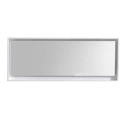 Kube Bath 70" Wide Bathroom Mirror With Shelf – High Gloss White