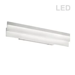 Dainolite Flat LED Vanity Fixture, Silver/Polished Chrome, Frosted White Diffuser