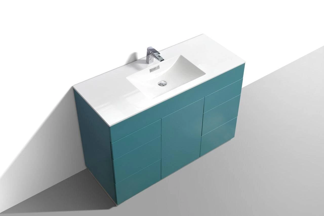 Kube Bath Milano 48" Single Sink Floor Mount Modern Bathroom Vanity With 6 Drawers And 1 Door KFM48S - Image 11
