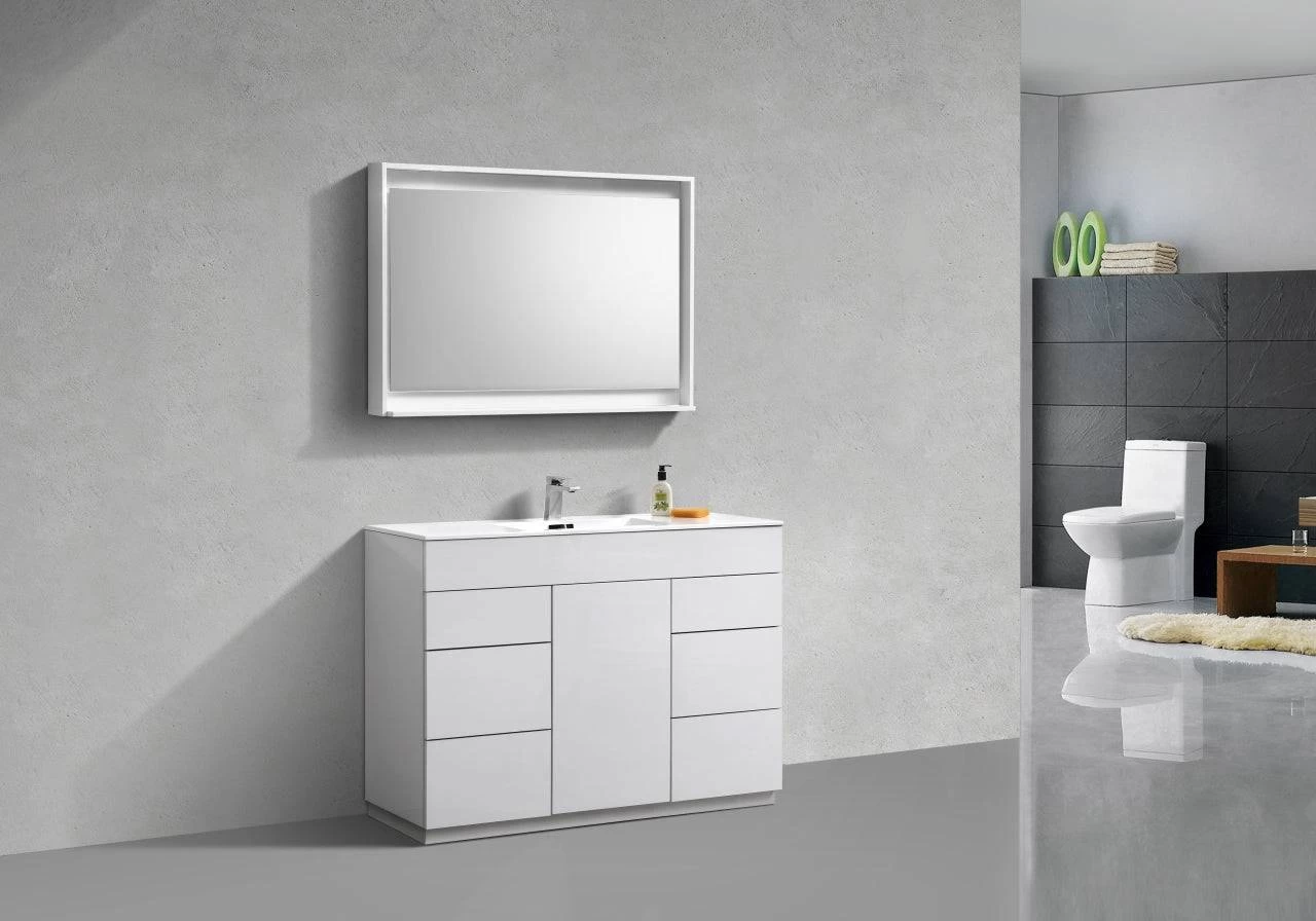 Kube Bath Milano 48" Single Sink Floor Mount Modern Bathroom Vanity With 6 Drawers And 1 Door KFM48S