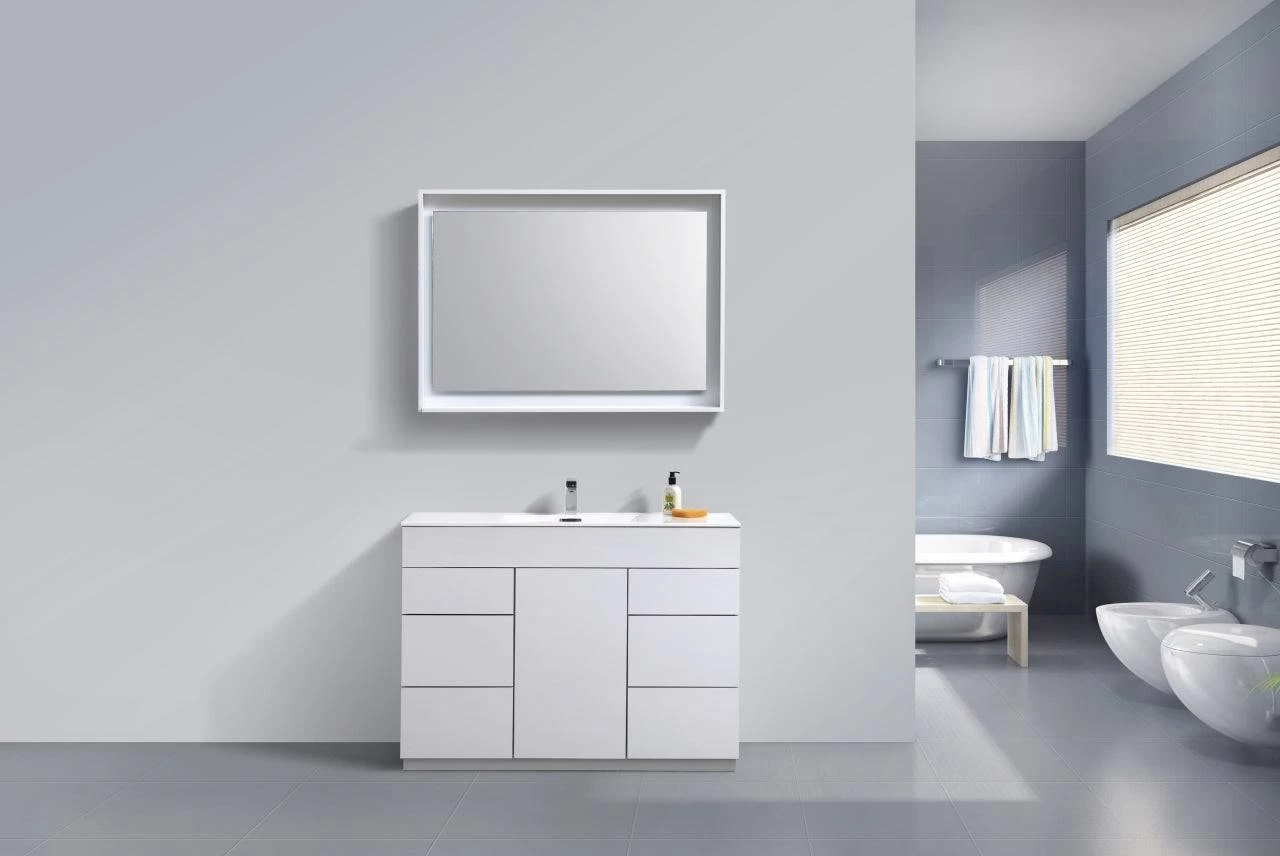 Kube Bath Milano 48" Single Sink Floor Mount Modern Bathroom Vanity With 6 Drawers And 1 Door KFM48S - Image 2