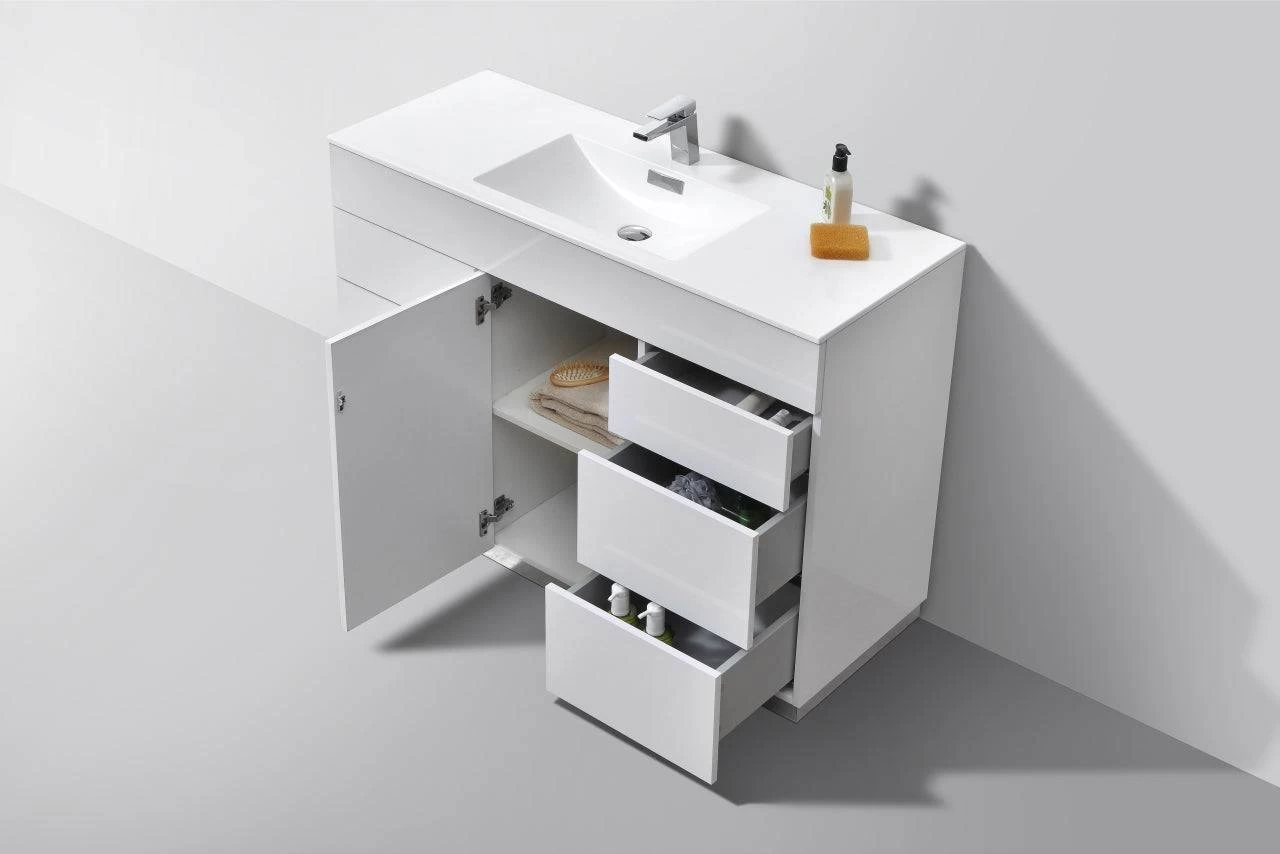 Kube Bath Milano 48" Single Sink Floor Mount Modern Bathroom Vanity With 6 Drawers And 1 Door KFM48S - Image 4