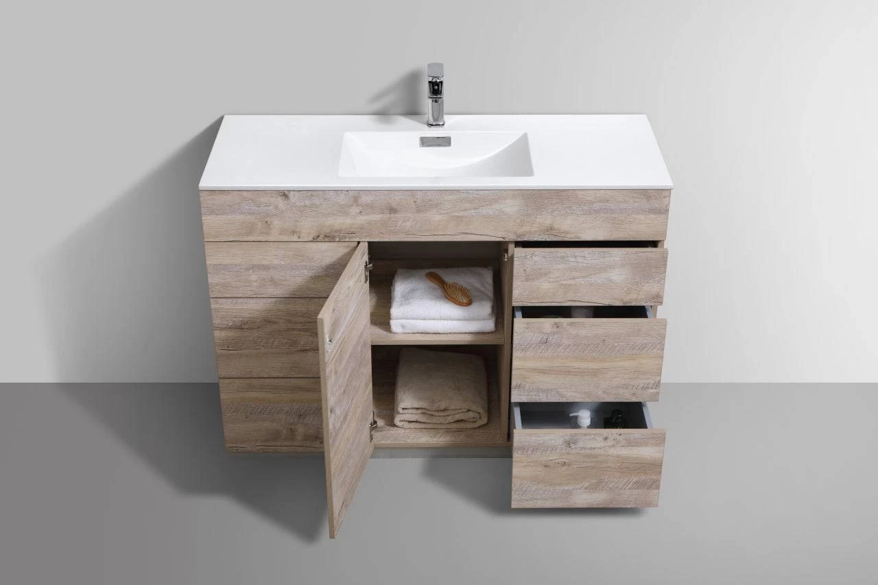 Kube Bath Milano 48" Single Sink Floor Mount Modern Bathroom Vanity With 6 Drawers And 1 Door KFM48S - Image 8