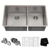 Kraus Standart PRO 32.75" X 19" Undermount 16 Gauge Stainless Steel 60/40 Double Bowl Kitchen Sink
