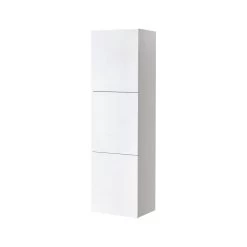 Kube Bath 18" X 59" Bathroom Acrylic Veneer Gloss White Linen Side Cabinet W/ 3 Large Storage Areas