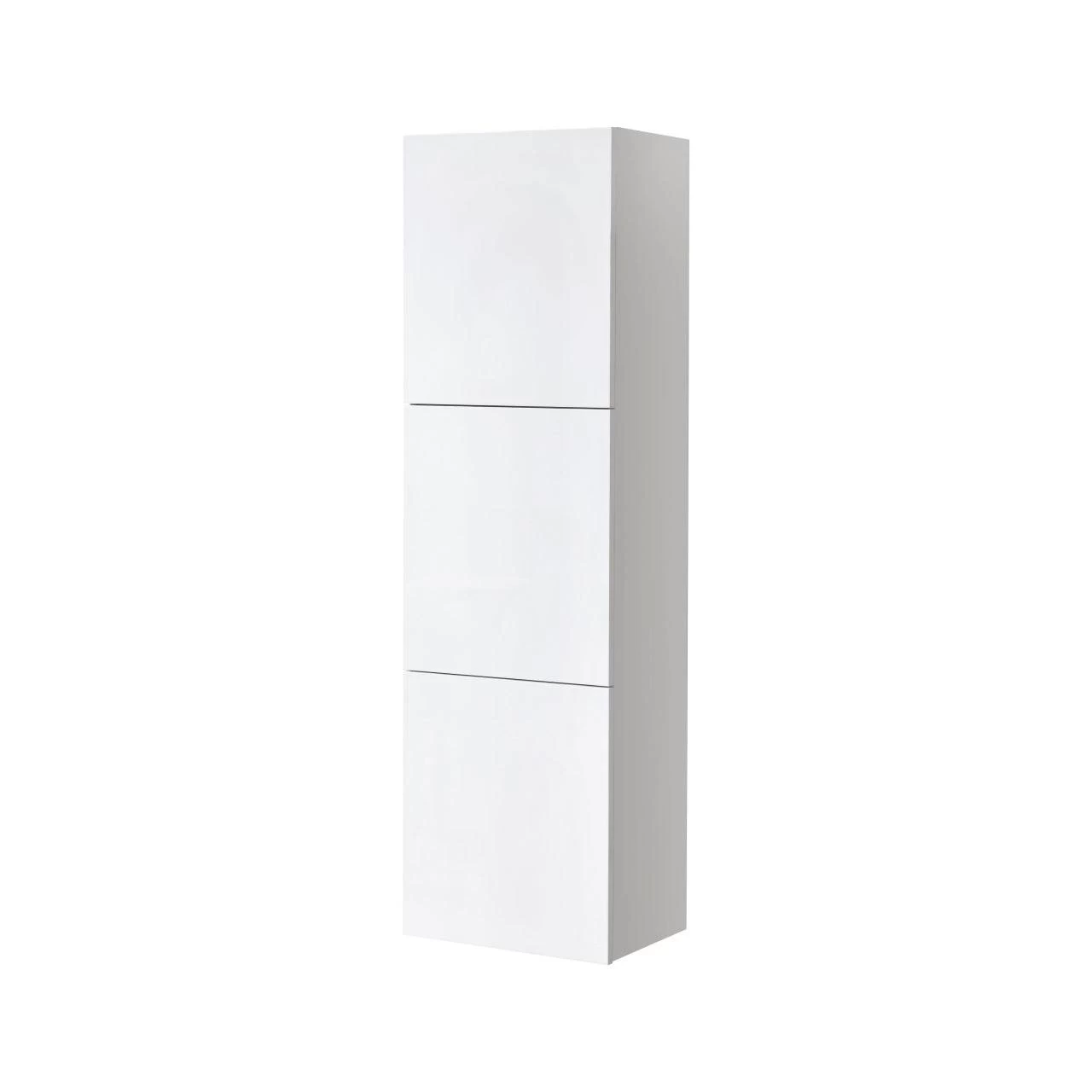 Kube Bath 18" X 59" Bathroom Acrylic Veneer Gloss White Linen Side Cabinet W/ 3 Large Storage Areas