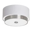 Dainolite 14 Inch Flush Mount Satin Chrome Finish With White Shade