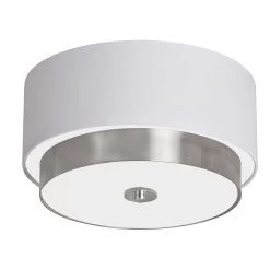Dainolite 14 Inch Flush Mount Satin Chrome Finish With White Shade
