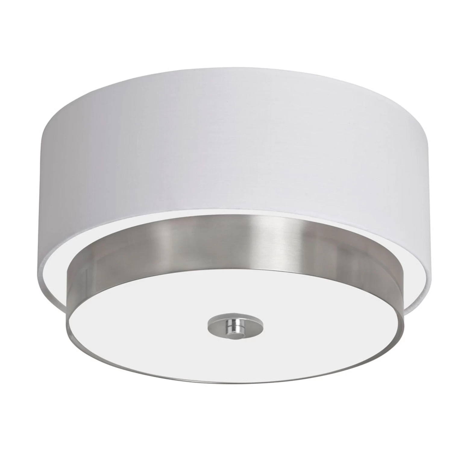 Dainolite 14 Inch Flush Mount Satin Chrome Finish With White Shade