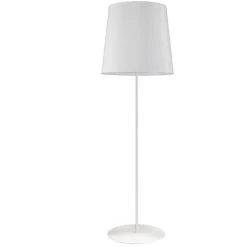Dainolite 1 Light White Floor Lamp W/ White Drum Shade