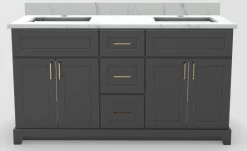 Stonewood Modern Shaker Graphite Premium Painted Freestanding Vanity With Countertop And Sink