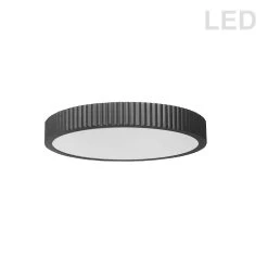 Dainolite 30W LED Flush Mount, Matte Black With White Acrylic Diffuser