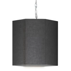 Dainolite 1 Light Incandescent Polished Chrome Pendant W/ Black/Clear Shade