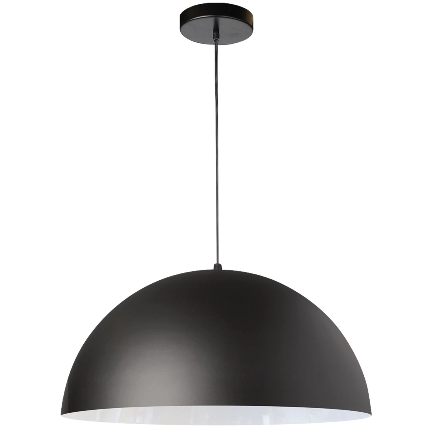 Dainolite 1 Light Incandescent Small Dome Pendant, Matte Black