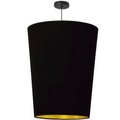 Dainolite 1 Light Pendant Black On Gold, Large Black