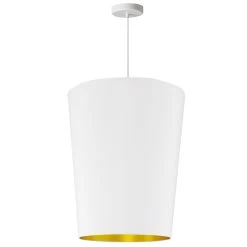 Dainolite 1 Light Pendant White On Gold, Medium White 16 Inch