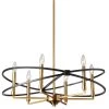 Dainolite 6 Light Chandelier, Vintage Bronze And Matte Black Finish