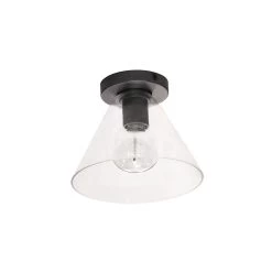 Dainolite 1 Light Matte Black Flush Mount W/ Clear Glass