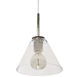 Dainolite 1 Light Incandescent Pendant, Polished Chrome With Clear Glass