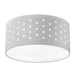 Dainolite 3 Light Semi Flush Drum White/White Shade