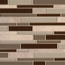MSI Backsplash And Wall Tile Sienna Interlocking Glass Tile 12" X 12" 8mm