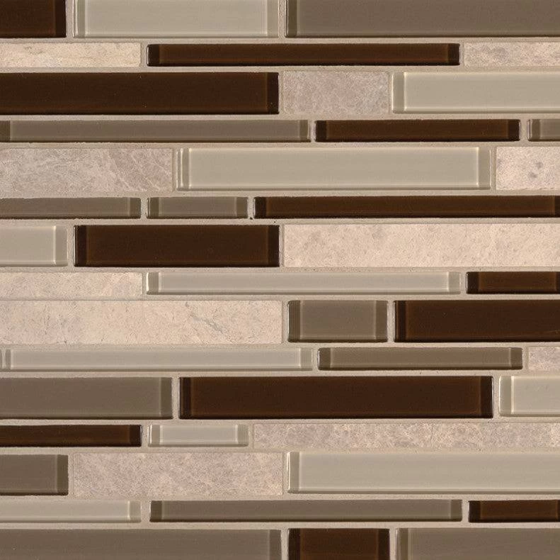 MSI Backsplash And Wall Tile Sienna Interlocking Glass Tile 12" X 12" 8mm