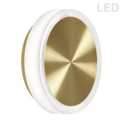 Dainolite 12W Aged Brass Wall Sconce W/ Frosted Acrylic Diffuser