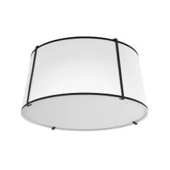 Dainolite 3 Light Trapezoid Flush Mount Black White Shade With 790 Diffuser