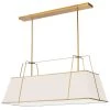 Dainolite 4 Light Horizontal Chandelier Gold/Cream Shade W/ White Fabric Diffuser