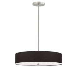 Dainolite 4 Light Incandescent Pendant Satin Chrome With Black Shade