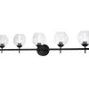 Dainolite 5 Light Halogen Matte Black Vanity W/ Clear Glass