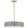 Dainolite 4 Light Incandescent Pendant Aged Brass With Grey Shade