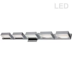 Dainolite 5 Light LED Wall Vanity, Polished Chrome Finish