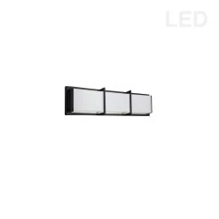 Dainolite 15W Matte Black Vanity Light W/ White Acrylic Diffuser