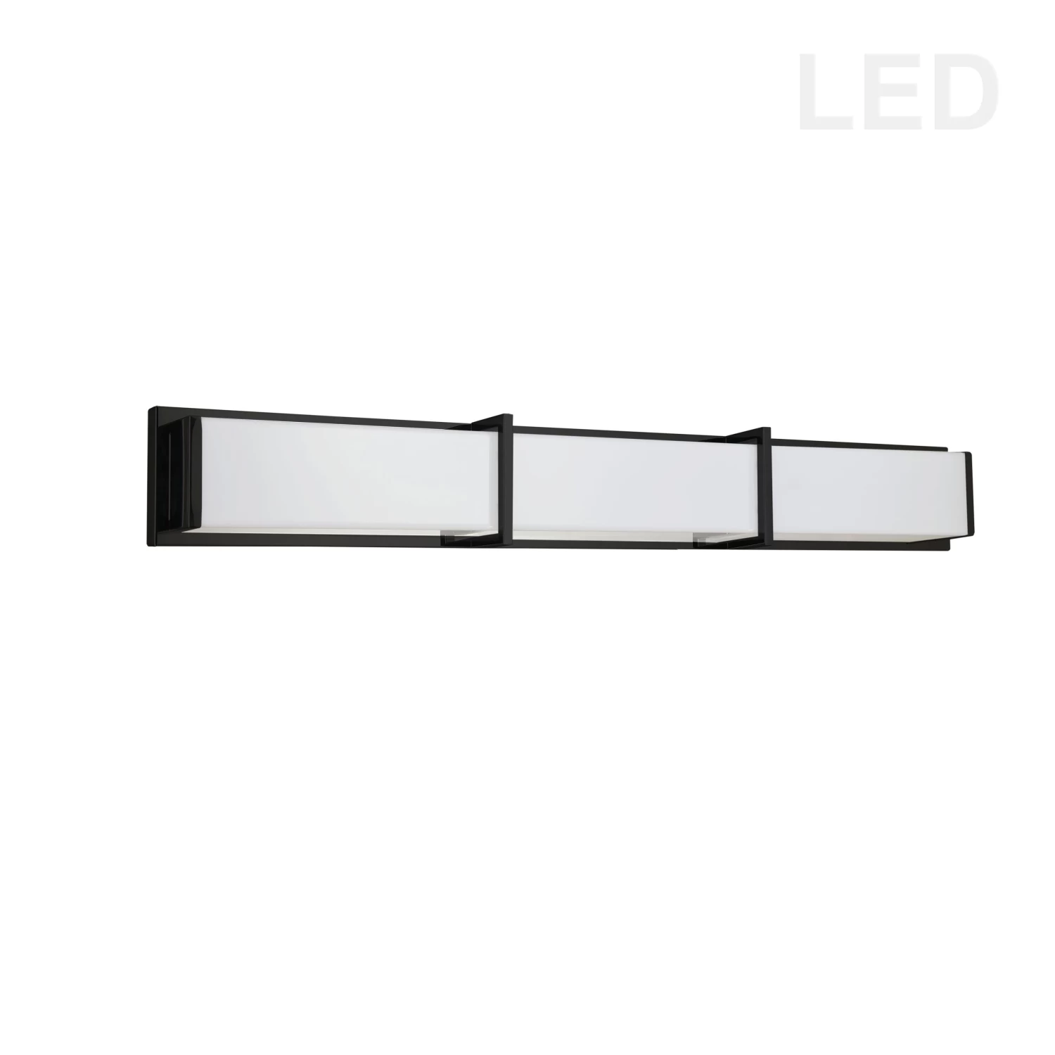 Dainolite 50W Matte Black Vanity Light W/ White Acrylic Diffuser